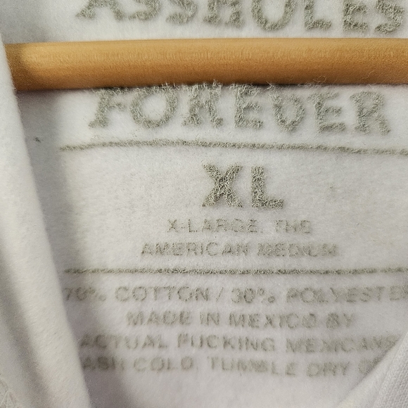 NWOT Assholes Live Forever White Graphic Hoodie XL - Picture 4 of 4